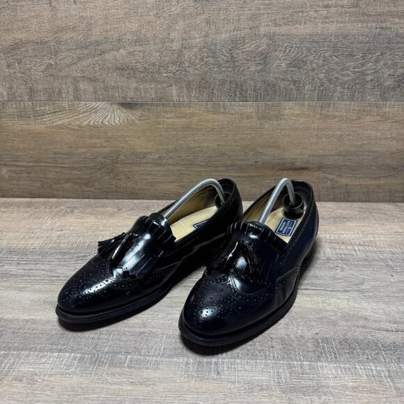 Bostonian Black Leather Tasseled Wingtip Loafers Men's Size 11 - Picture 1 of 6
